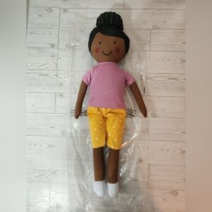 Pillowfort Plush Girl Doll Pillow Purple Top & Yellow Pants NWT